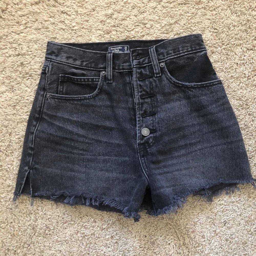 Abercrombie and Fitch black washed shorts